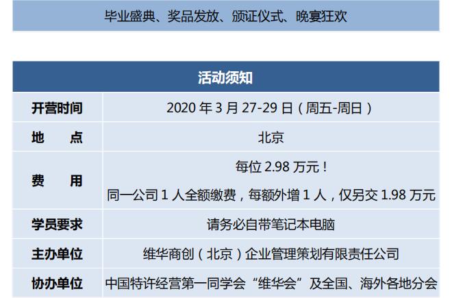 中国顶级独家第2003季：中国特许&连锁特训营